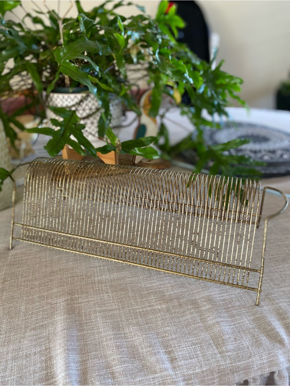 Vintage Mid-century LP or 45 Vinyl Record Holder Rack